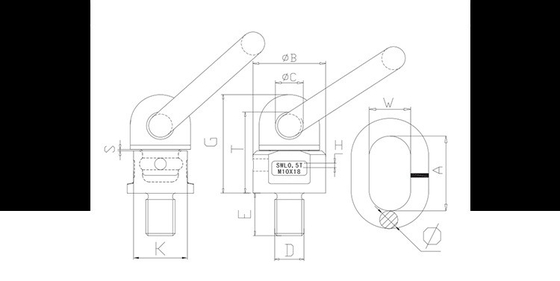 Verbeter uw rigging met 5.3T gesmeed D-ring rigging hardware zonder veer optioneel