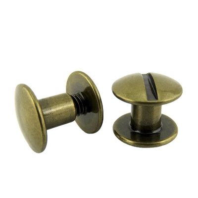 Gravureerde Nickel Plated Chicago Spiral Bag Hardware in roestvrij staal voor OEM CNC-onderdelen